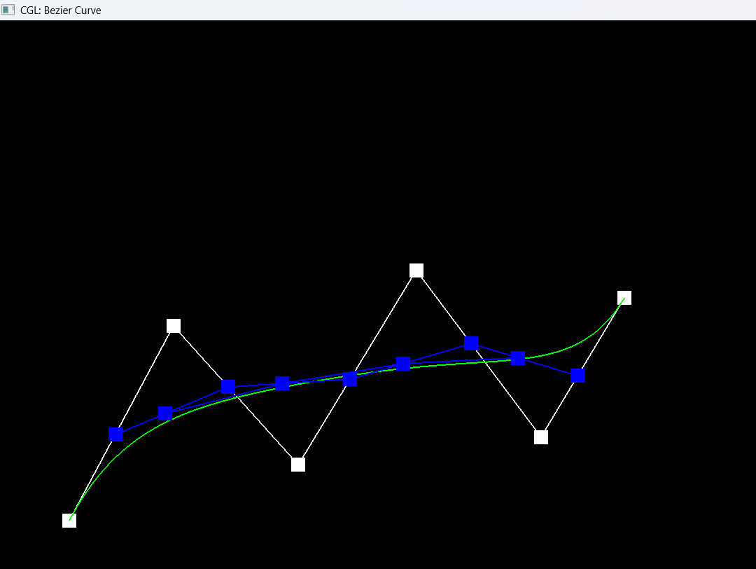 A modified curve with t changed via scrolling